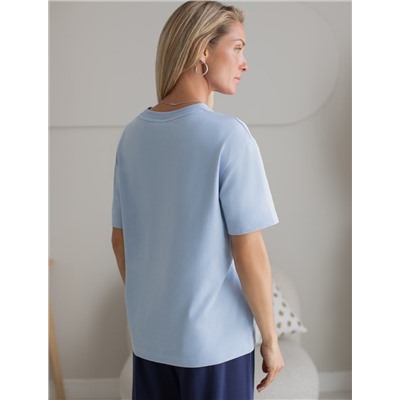 Футболка с принтом свободная эластичная из премиального хлопка