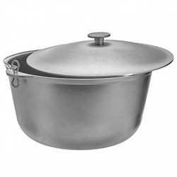 Казан алюминиевый походный с крышкой и дужкой 10 л 10-1