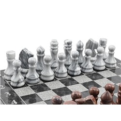 Шахматы подарочные с гравировкой из камня гранит 420*420мм