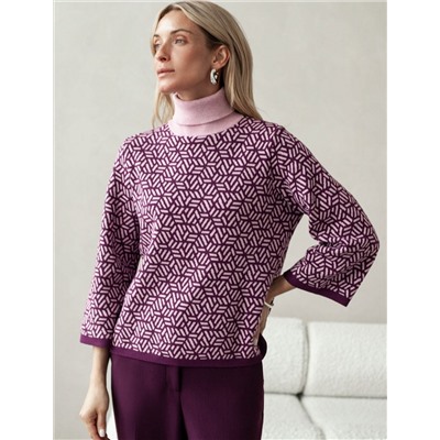 Свитер жаккардовой вязки с кашемиром