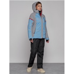 Горнолыжная куртка женская зимняя голубого цвета 2272Gl