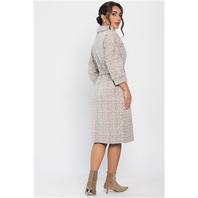 Платье трикотажное Никс (бежевый лео) П14279-4М