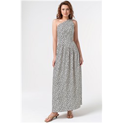 Платье летнее макси с открытой спиной из вискозы с принтом на молочном