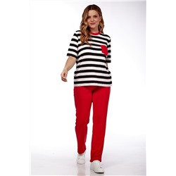 Michel chic 1338 черный-белый-красный, Брюки,  Футболка