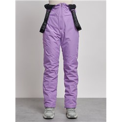 Полукомбинезон с высокой посадкой женский зимний фиолетового цвета 7605F