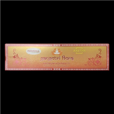 Aastha GANGOTRI FLORA Premium Incense Sticks, Patanjali (Аастха ГАНГОТРИ ФЛОРА премиальные благовония, Патанджали), 20 палочек.