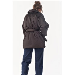 Куртка демисезонная с поясом черная