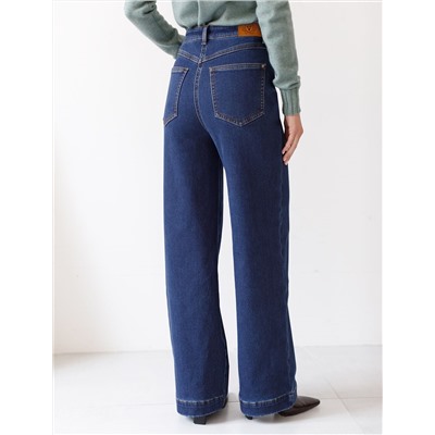 Джинсы-трубы из эластичного денима на флисе