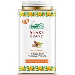 WILD THANAKA Prickly Heat Cooling Powder, Anti-Acne & Brighter Skin, Snake Brand (Тальк ДИКАЯ ТАНАКА анти-акне и осветление кожи, Снейк Бренд), 140 г.
