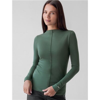 Джемпер с цельнокроеным воротом из премиального хлопка