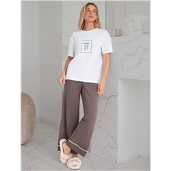 Футболка с принтом свободная эластичная из премиального хлопка