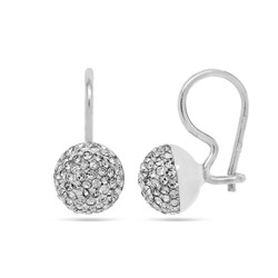 Серьги из серебра кр. Сваровски, ТРс-007-1