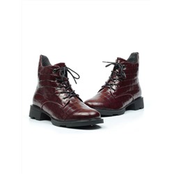 CXR130-2P BLACK/WINE Ботинки демисезонные женские (натуральная кожа, байка) размер 36