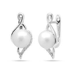 Серьги из серебра жемчуг, МЖВ937