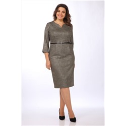 Lady Style Classic 1737/2 серый_с_оранжевым/клетка, Платье