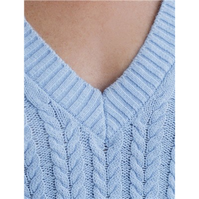 Джемпер фактурной вязки из хлопка с кашемиром