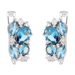 Серьги из серебра лондон топаз кварц, Гирлянда2