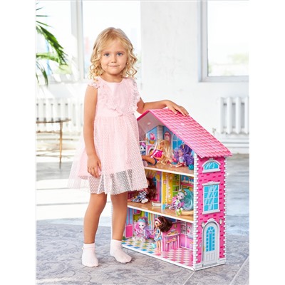 Кукольный трехэтажный домик быстрой сборки «Усадьба» Серия Dream House
