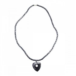 БУСЫ ИЗ ГЕМАТИТА С СЕРДЕЧКОМ SEW42-45 для нормализации давления, избавят от одиночества и подарят семейное счастье (длина нити 40 см.), 1 шт.