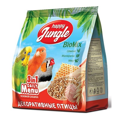 Happy Jungle. Корм для декоративных птиц универсальный, 350г АГ