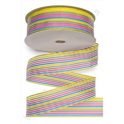 Лента декоративная 3,8 см*25 ярд (с проволокой по краям) 38-80