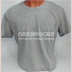 ФУТБОЛКА МУЖСКАЯ БЕЗ ПРИНТА ХЛОПОК 100% СВЕТЛО-СЕРОГО ЦВЕТА РАЗМЕРЫ 48,50,52,54,56=2ШТ. ФИРМЫ БОГАТЫРЬ 1111-12