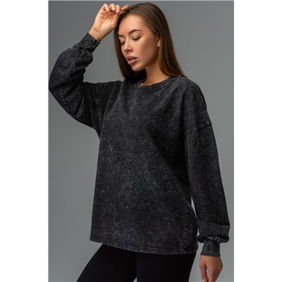 Женский лонгслив оверсайз из футера двухнитки Happyfox