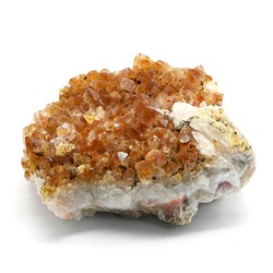 Друза цитрин с кальцитом 98*79*44мм, 423г, (S)