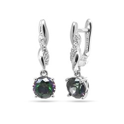 Серьги из серебра мистик кварц, МЦВ159