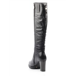 M18-393 N969 BLACK Сапоги зимние женские (натуральная кожа, натуральный мех (еврозима)) размер 36