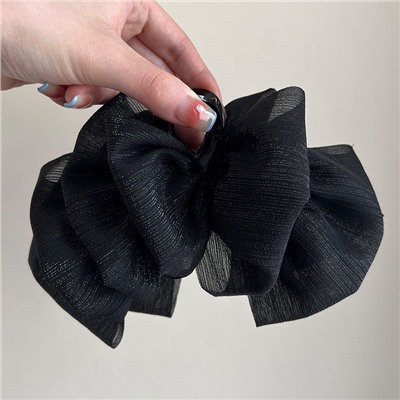 Пышный краб для волос с бантом