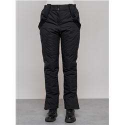 Полукомбинезон утепленный женский зимний горнолыжный черного цвета 526Ch