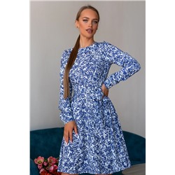 Платье белый/голубой