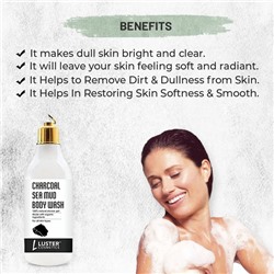CHARCOAL SEA MUD Body Wash, Luster (ДРЕВЕСНЫЙ УГОЛЬ И МОРСКАЯ ГРЯЗЬ гель для душа, Ластер), 300 мл.