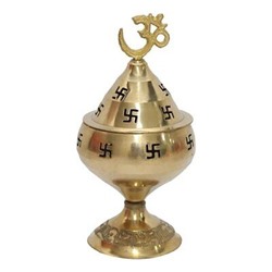 Лампадка С ОМКАРОЙ на крышке (латунь, высота 12,5 см.), 1 шт.