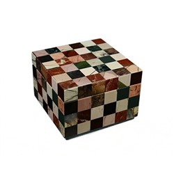 Шкатулка из яшмы "Мозаика" 60*60*42мм