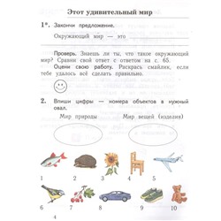Окружающий мир. 1 класс. Проверяем свои знания и умения. Тетрадь №1 для проверочных работ. ФГОС 2019г