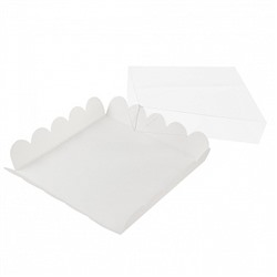 Коробка для печенья 15*15*3 см, Белая с Прозрачной крышкой