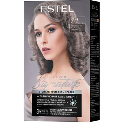 SIGNATURE Крем-гель краска д/волос 7/1 речной жемчуг Estel