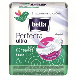 BELLA Perfecta Ультра  Макси Грин (silky drai) 8шт. супертонкие (5к.)