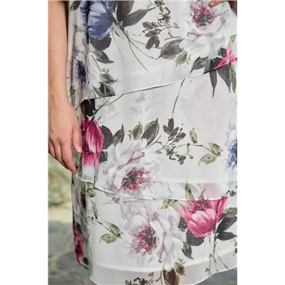 Moda Versal П2327 молочный+фиолетовый, Платье