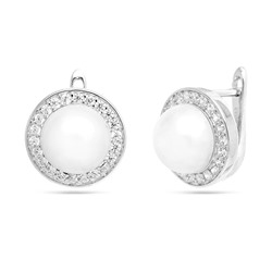 Серьги из серебра жемчуг, МЖВ150
