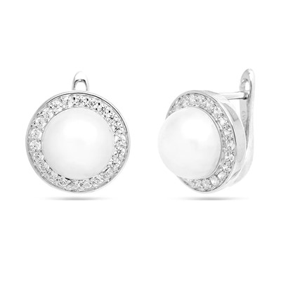 Серьги из серебра жемчуг, МЖВ150