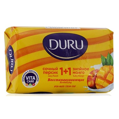 DURU Мыло 1+1  80г.инд уп. Тропическое манго - Персик АКЦИЯ! СКИДКА 30%