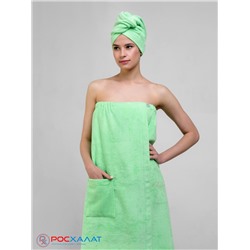 Женский махровый банный комплект (парео на пуговицах и чалма) К-26 (48)