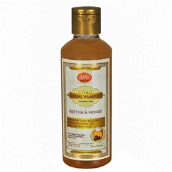 Khadi Herbal Shampoo REETHA & HONEY, Khadi India (Травяной шампунь без парабенов РИТХА И МЁД от перхоти и седины, Кхади Индия), 210 мл.
