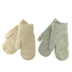 Варежки женские шерсть , двойная вязка (светлые цвета микс)