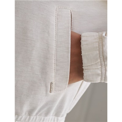 Бомбер свободный на молнии с карманами из эластичного футера трехнитки