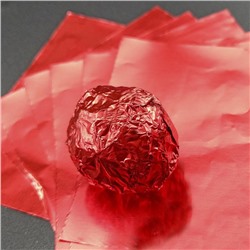 Фольга оберточная для конфет Красная 10*10 см, 100 шт