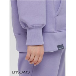 Женский худи оверсайз из футера с начесом Lingeamo сиреневый ВК-24 (32)